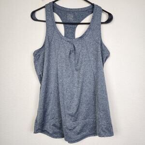 Large Grey Gray Racerback Tank Top